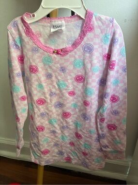 Esme Pink Happy Smiley Face Pajama Set
